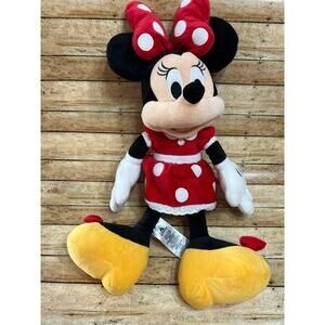 Disney Parks Minnie Mouse Plush Toy Stuffed Red Dress 18" EUC